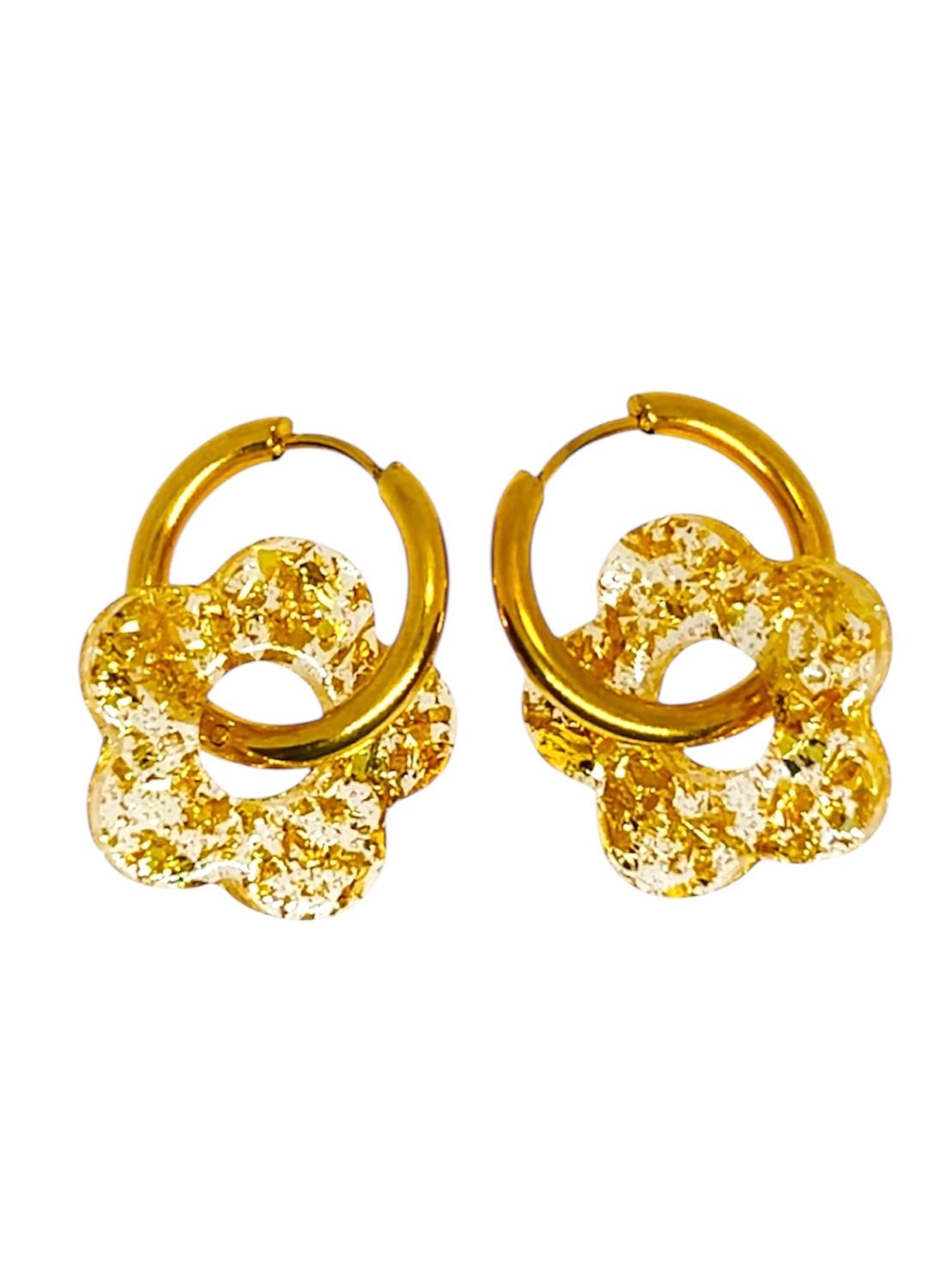 Boucles d'oreilles - CRÉOLES rondes dorées - Joséphine - bijoux - créatifs