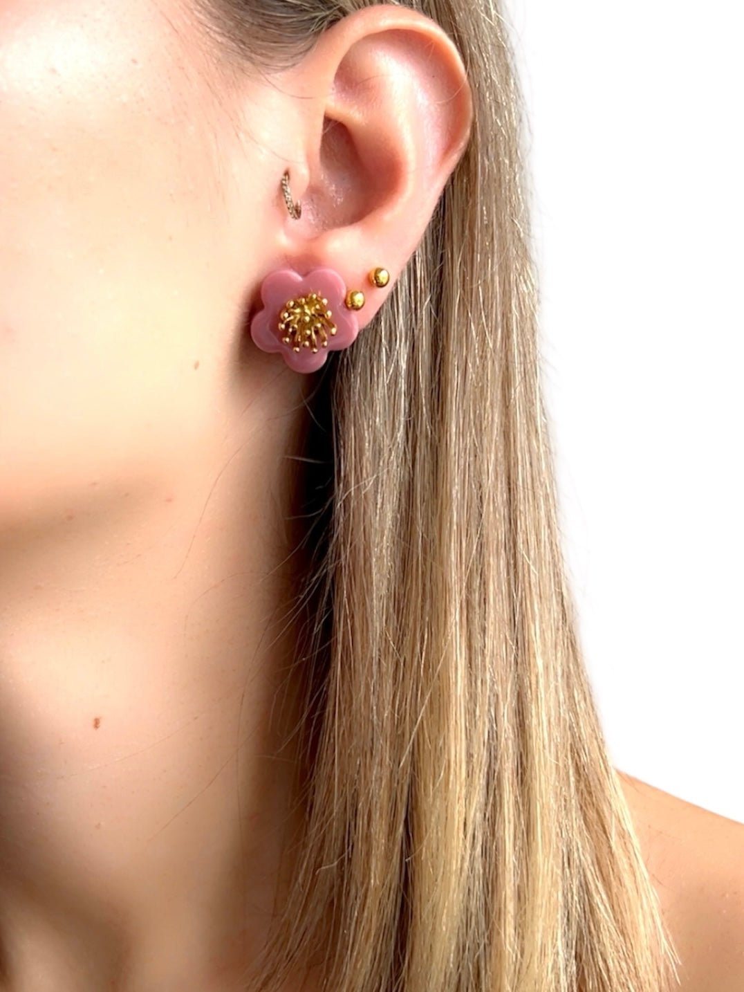 Boucles d'oreilles - CLOU Pistil doré - Joséphine - bijoux - créatifs