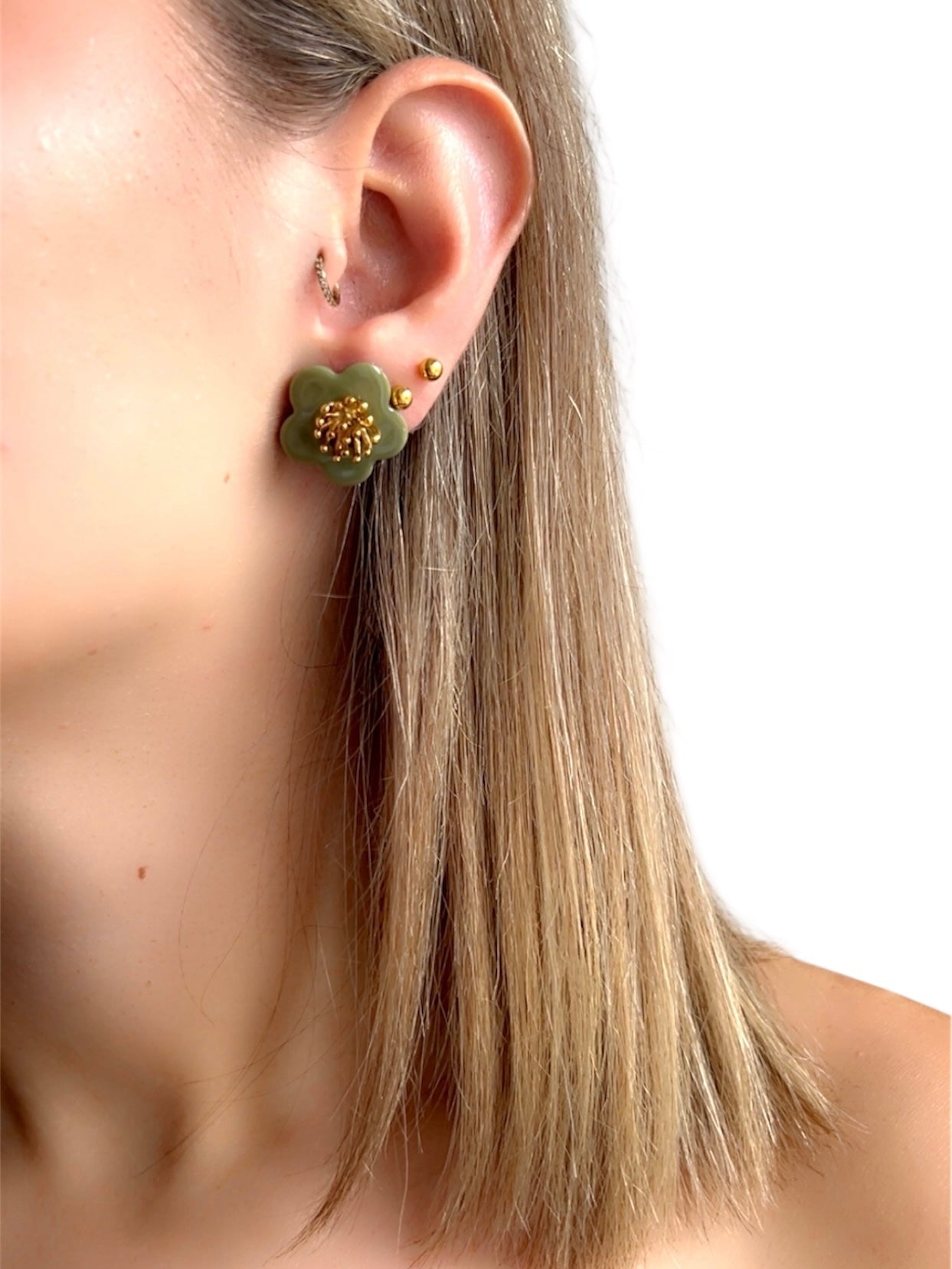 Boucles d'oreilles - CLOU Pistil doré - Joséphine - bijoux - créatifs