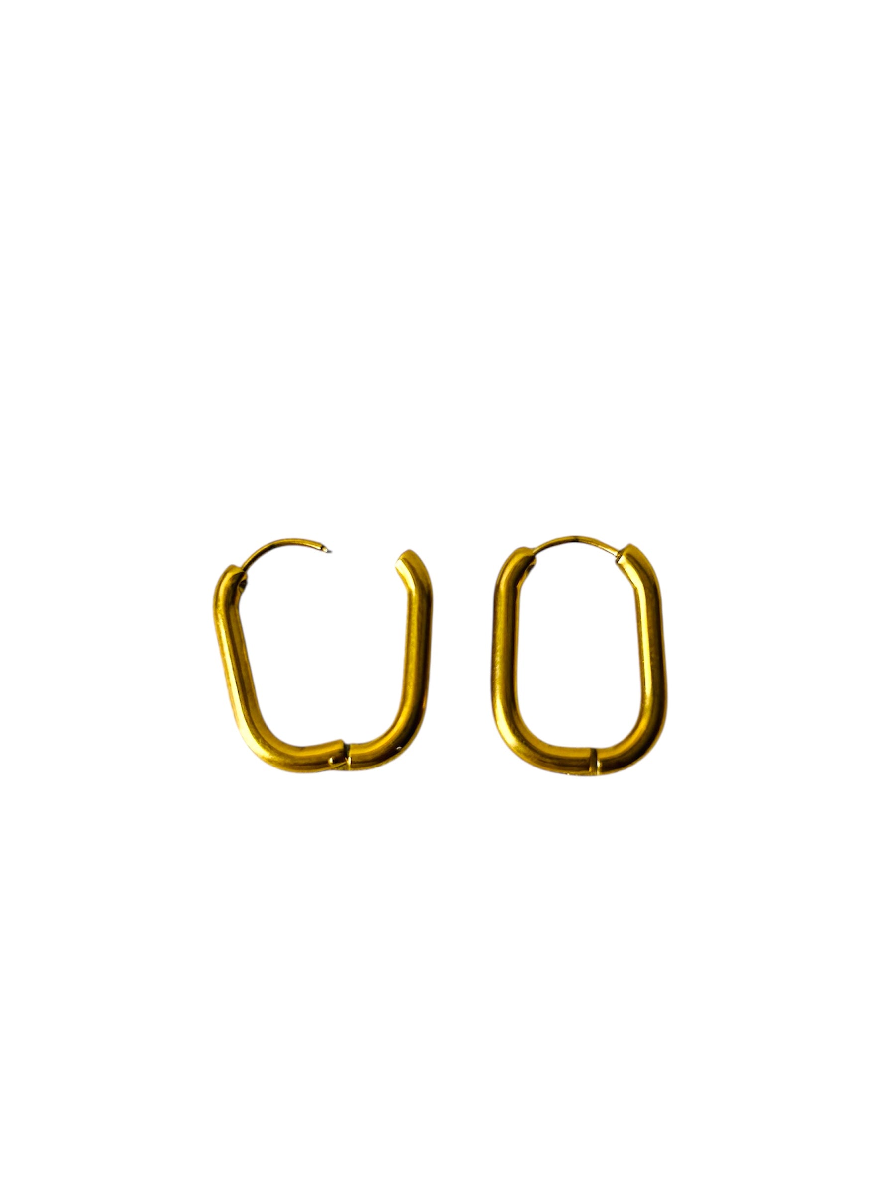 Boucles d'oreilles - CREOLES Ovales dorées - Joséphine - bijoux - créatifs